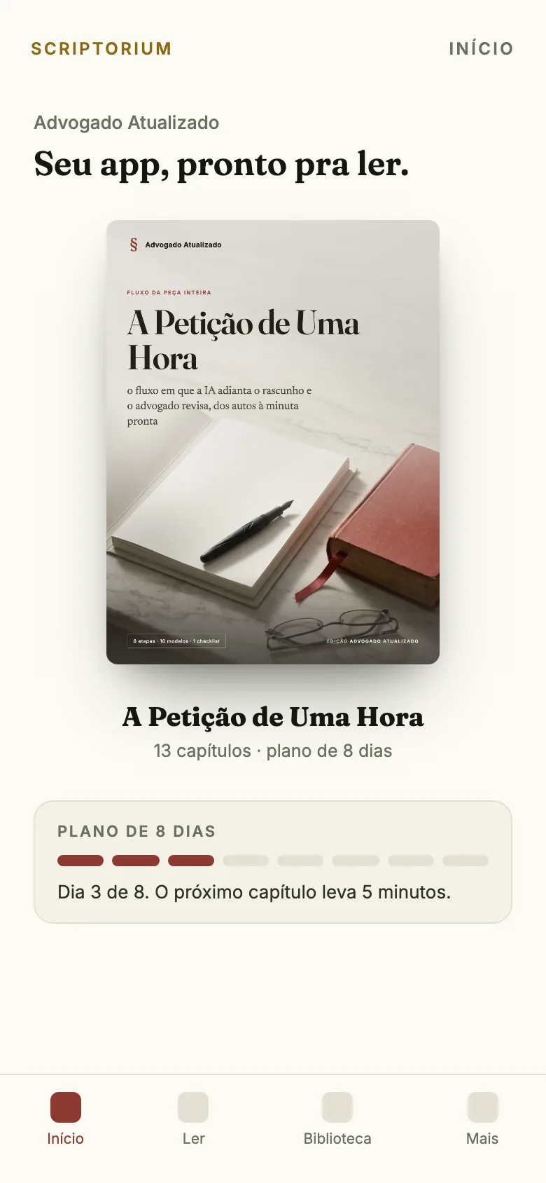 Capa do app do guia A Petição de Uma Hora