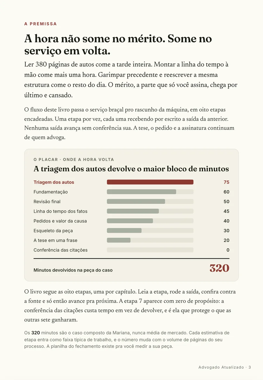 Infográfico: Onde a hora se perde: triagem, cronologia, precedente e reescrita, com o mérito chegando por último e cansado